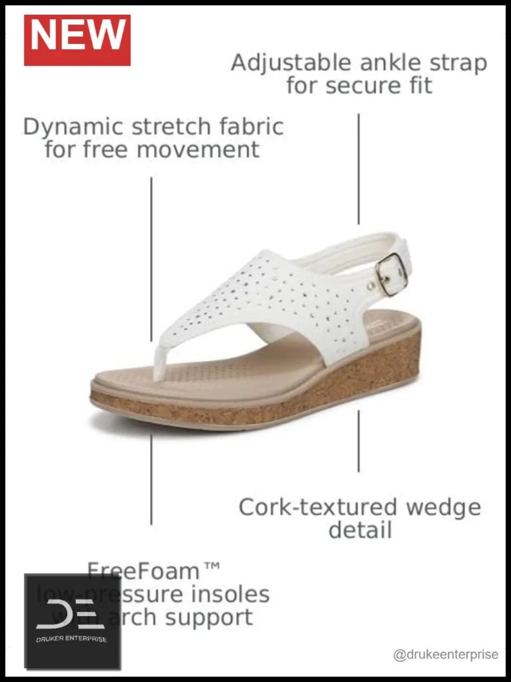 LifeStride Women's Beachy Bright Thong Wedge Sandals w/ Rhinestone Accents